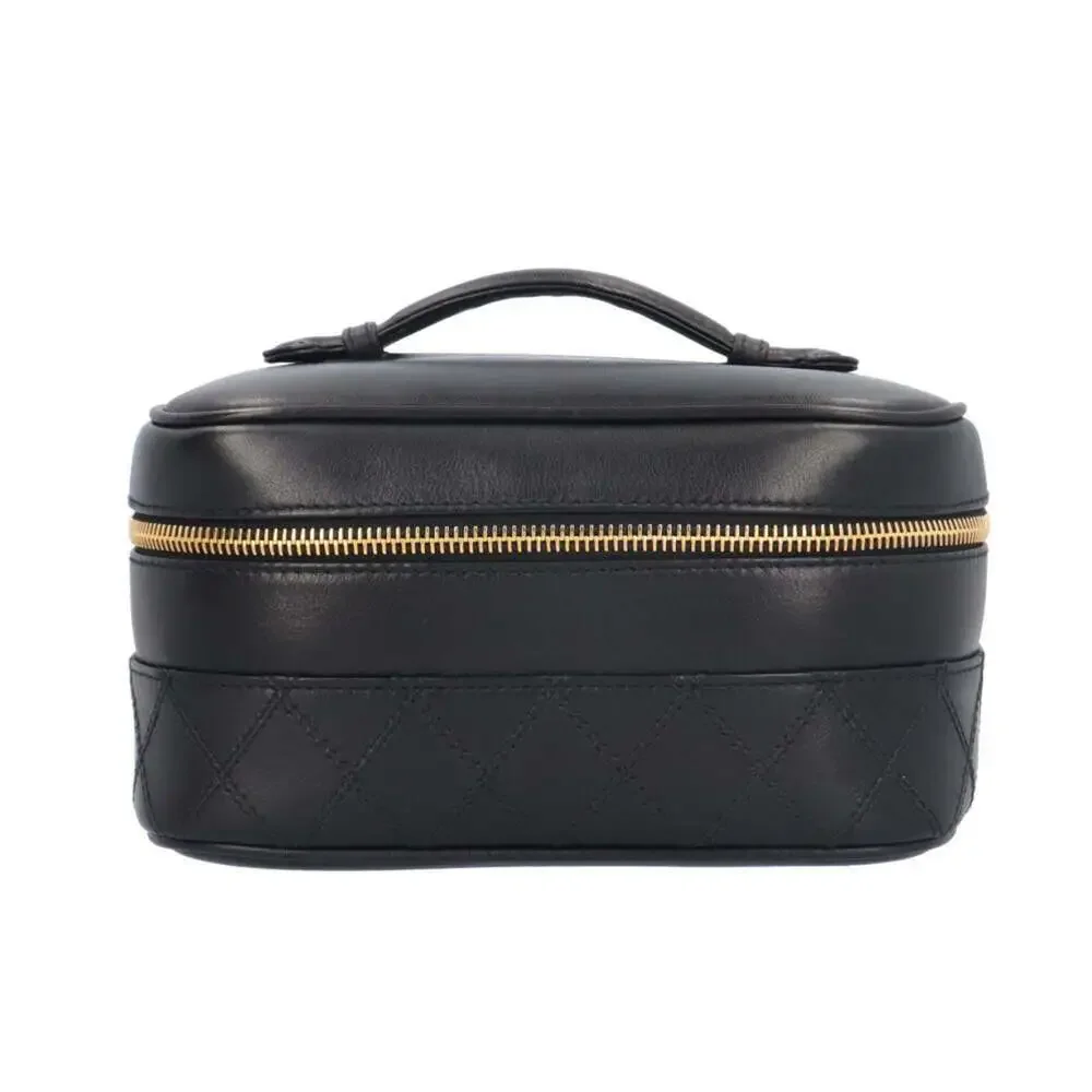 CHANEL Black Leather Vanity Bag